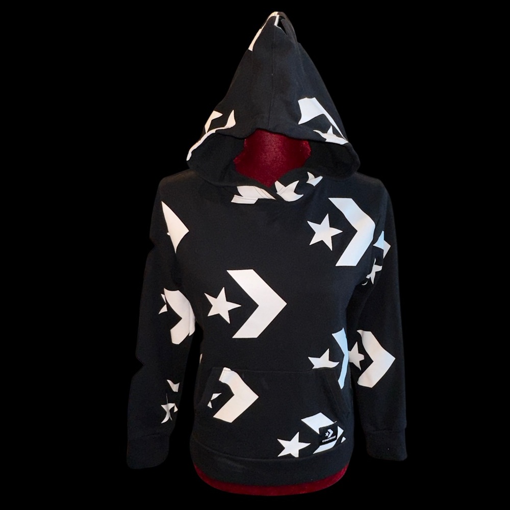 CONVERSE UNISEX ALL OVER PRINTED LOGO PULLOVER HOODIE